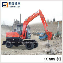 Small 6.5ton Wheeled Excavator Nt65W with Log Grabs